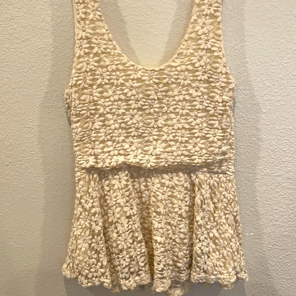 Beige peplum top!